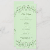 Trellis White Vine Heart op Mint Flat Menu (Voorkant / Achterkant)