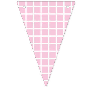 Trellis Wit - Licht Roze Vlaggetjes