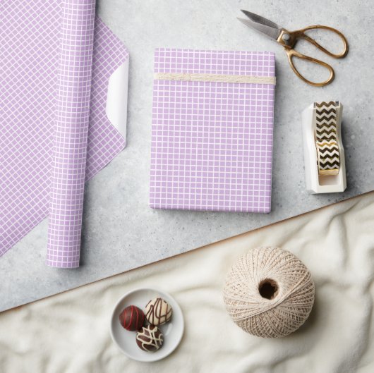 Trellis Wit - Zachte Lilakleur Cadeaupapier (Crafts)