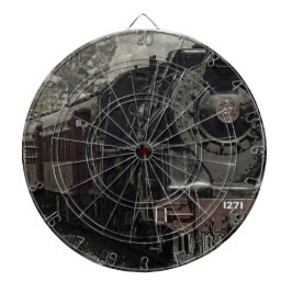 Trem decor ontwerp in vintage stijl dartbord