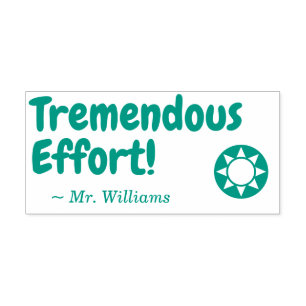 "Tremendous Efort!" + Rubber Stempel voor educator