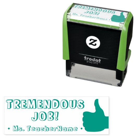 "TREMENDOUS JOB!" Rubberstempel Zelfinktende Stempel (In situ)