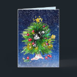 Tremendous Kerstvreugde! Kaart<br><div class="desc">Tremendous Kerstvreugde! - Wikkel jezelf in de warme gloed van de seizoenslichtjes. Deze zwart-witte kat is vrolijk verstrengeld in een boom van lichtjes. *Opmerking: je kunt de tekst bewerken, verwijderen of wijzigen... er zijn twee tekstvelden en je kunt er ook een derde aan toevoegen als je je naam of die...</div>