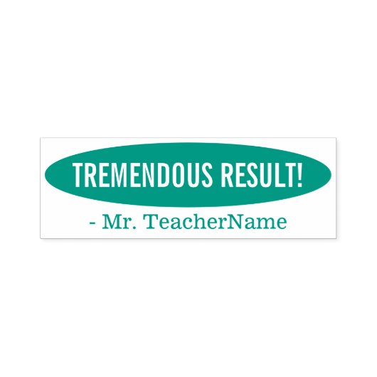 "TREMENDOUS RESULT!" Schoolleraar Rubber Stamp Zelfinktende Stempel (Design)