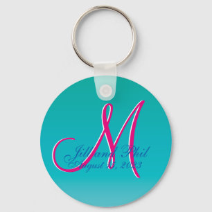 Tremendous Turquoise Budget Wedding Monogram Sleutelhanger