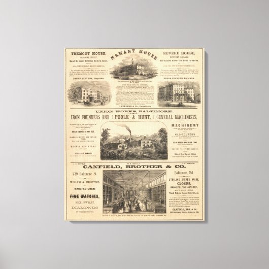 Tremont House, Boston hotel Nahant House Canvas Afdruk (Voorkant)