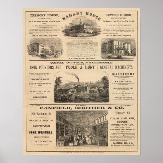 Tremont House, Boston hotel Nahant House Poster (Voorkant)