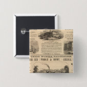 Tremont House, Boston hotel Nahant House Vierkante Button 5,1 Cm (Voorkant /achterkant)