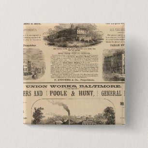 Tremont House, Boston hotel Nahant House Vierkante Button 5,1 Cm