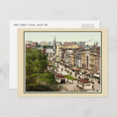Tremont Street Boston antiek gerestaureerde kleure Briefkaart (Voorkant / Achterkant)
