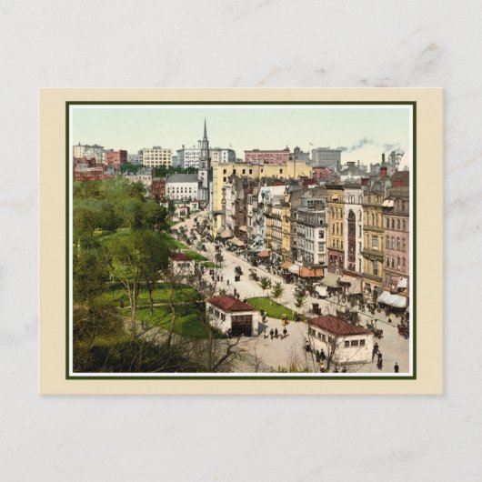 Tremont Street Boston antiek gerestaureerde kleure Briefkaart (Voorkant)