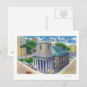 Tremont Street Uitzicht van Kings Chapel Briefkaart (Voorkant / Achterkant)