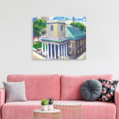 Tremont Street Uitzicht van Kings Chapel Canvas Afdruk (Insitu (Woonkamer))