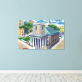 Tremont Street Uitzicht van Kings Chapel Canvas Afdruk (Insitu (Houten vloer))