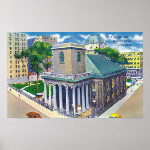 Tremont Street Uitzicht van Kings Chapel Poster