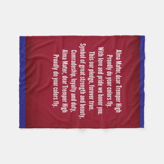 Tremper High School Alma Mater Song Fleece Deken (Voorkant (Horizontaal))