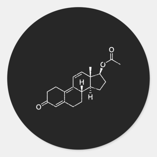 Trenbolon steroïdmolecule ronde sticker (Voorkant)