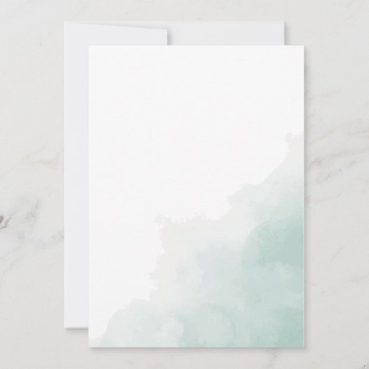 Trenby Bride Veil Green Wedding Kaart (Achterkant)