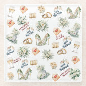 Trenby Bruids Accessoires voor bruiloft Glazen Onderzetter (Voorkant)
