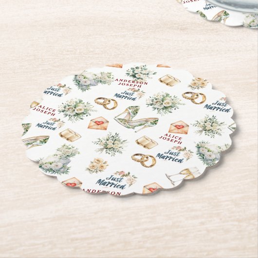 Trenby Bruids Accessoires voor bruiloft Kartonnen Onderzetters (Gekanteld)