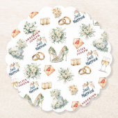 Trenby Bruids Accessoires voor bruiloft Kartonnen Onderzetters (Voorkant)