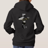 Trend Abstract Art Zwart Wit Goud Hoodie (Achterkant)