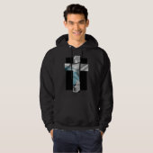 Trend Abstracte Blauwe Oceaan Hoodie (Voorkant volledig)