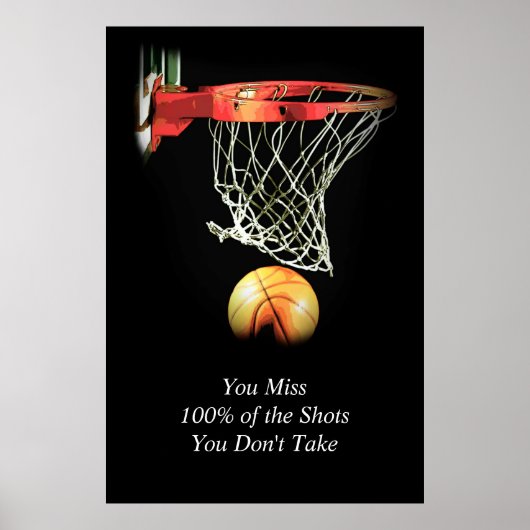 Trend Artwork Motivatie Quote Basketbal Poster (Voorkant)