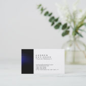 Trend Black Blue White Plain Stylish Visitekaartje (Staand voorkant)