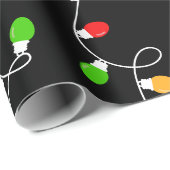 Trend Black Christmas Lights Cadeaupapier (Rol Hoek)