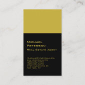 Trend Black Gold Color Striped Agent Visitekaartje (Achterkant)
