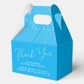 Trend Blauwe Baby Shower Script Bedankdoosjes (Achterkant)