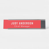 Trend Bright Red Professional Plain Modern Elegant Bureau Naambordje (Voorkant)