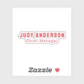 Trend Bright Red Professional Plain Modern Elegant Sticker (Vel)