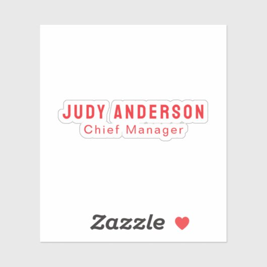 Trend Bright Red Professional Plain Modern Elegant Sticker (Vel)