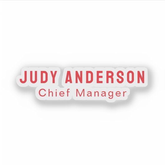 Trend Bright Red Professional Plain Modern Elegant Sticker (Voorkant)