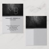 Trend chubby grijs leder aantrekkelijk visitekaart visitekaartje (Voorkant / Achterkant)