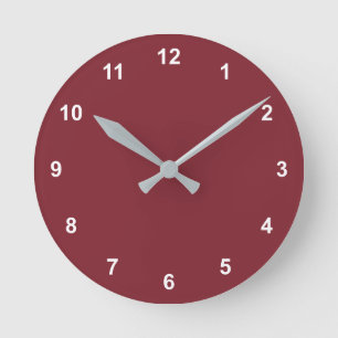 Trend Color - Crimson rode met cijfers Ronde Klok