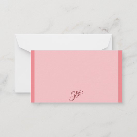 Trend Color Custom Handgeschreven Script Monogram Notitiekaartje (Achterkant)