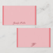 Trend Color Custom Handgeschreven Script Monogram Notitiekaartje (Voorkant / Achterkant)