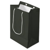 Trend Color - Donker Bos Grijs Medium Gift Bag Cadeauzakje (Voorkant Gekanteld)