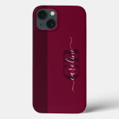 Trend Color - Donker Bourgondisch Script Case-Mate iPhone Case (Achterkant)