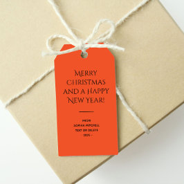 Trend Color Flame Red minimalistisch Cadeaulabel