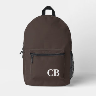 Trend Color Koffie Bruin Monogram Gedrukte Rugzak