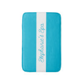 Trend Color - Levendige Cyaan Witte Spa Badmat (Voorkant Verticaal)