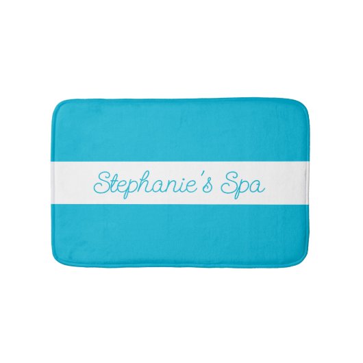 Trend Color - Levendige Cyaan Witte Spa Badmat (Voorkant)