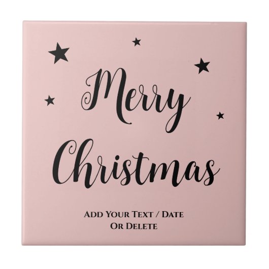 Trend Color Lichtroze Kerst Keramische Tegel Tegeltje (Voorkant)