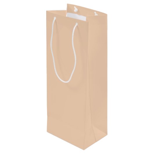 Trend Color - Perzik Blush Wijn Gift Bag Cadeautas (Achterkant Gekanteld)