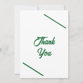Trend Color Plain White en aangepaste groene tekst Bedankkaart (Voorkant)