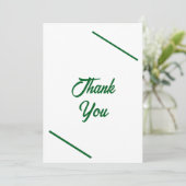 Trend Color Plain White en aangepaste groene tekst Bedankkaart (Staand voorkant)
